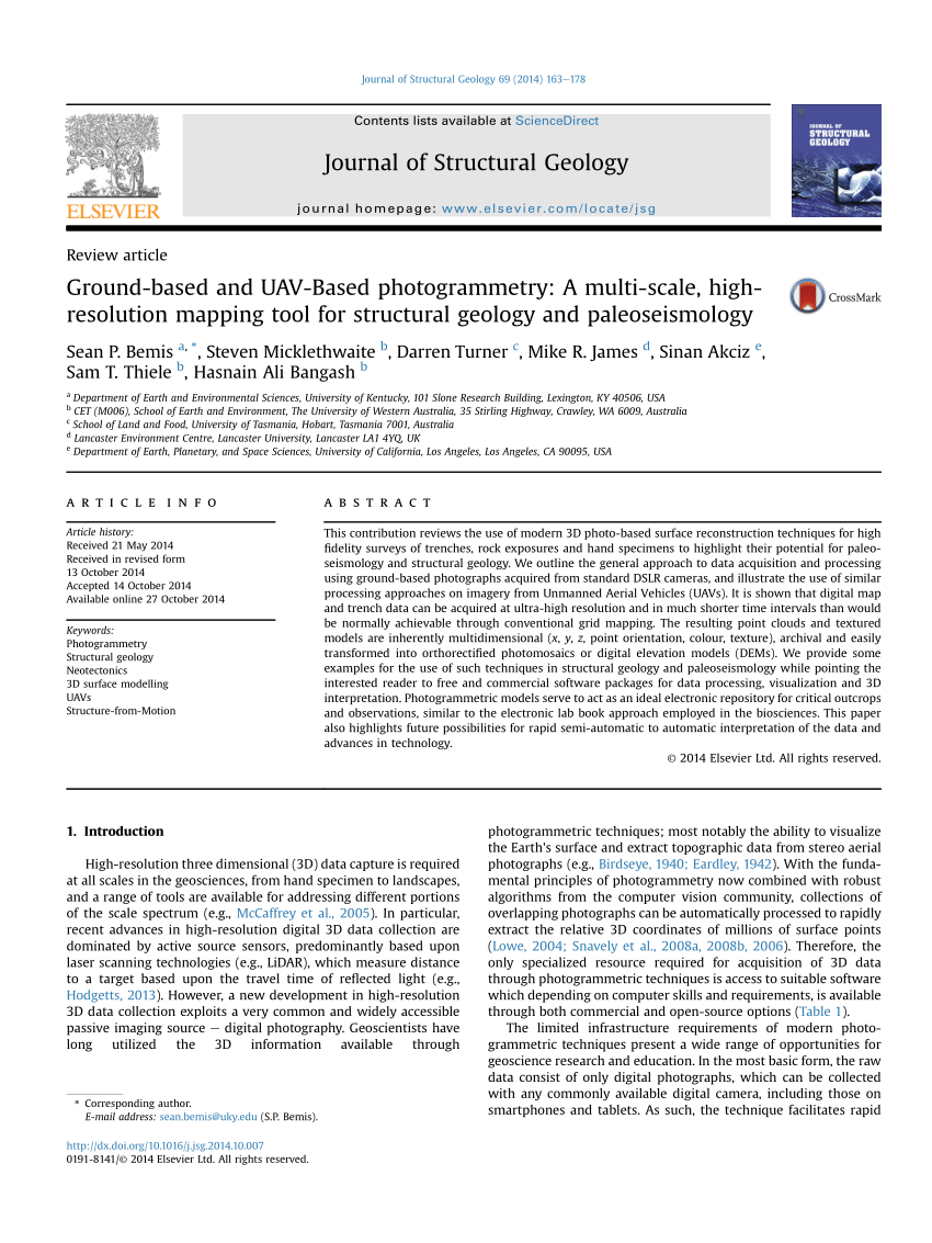 Review of UAV photogrammetry in structural geology